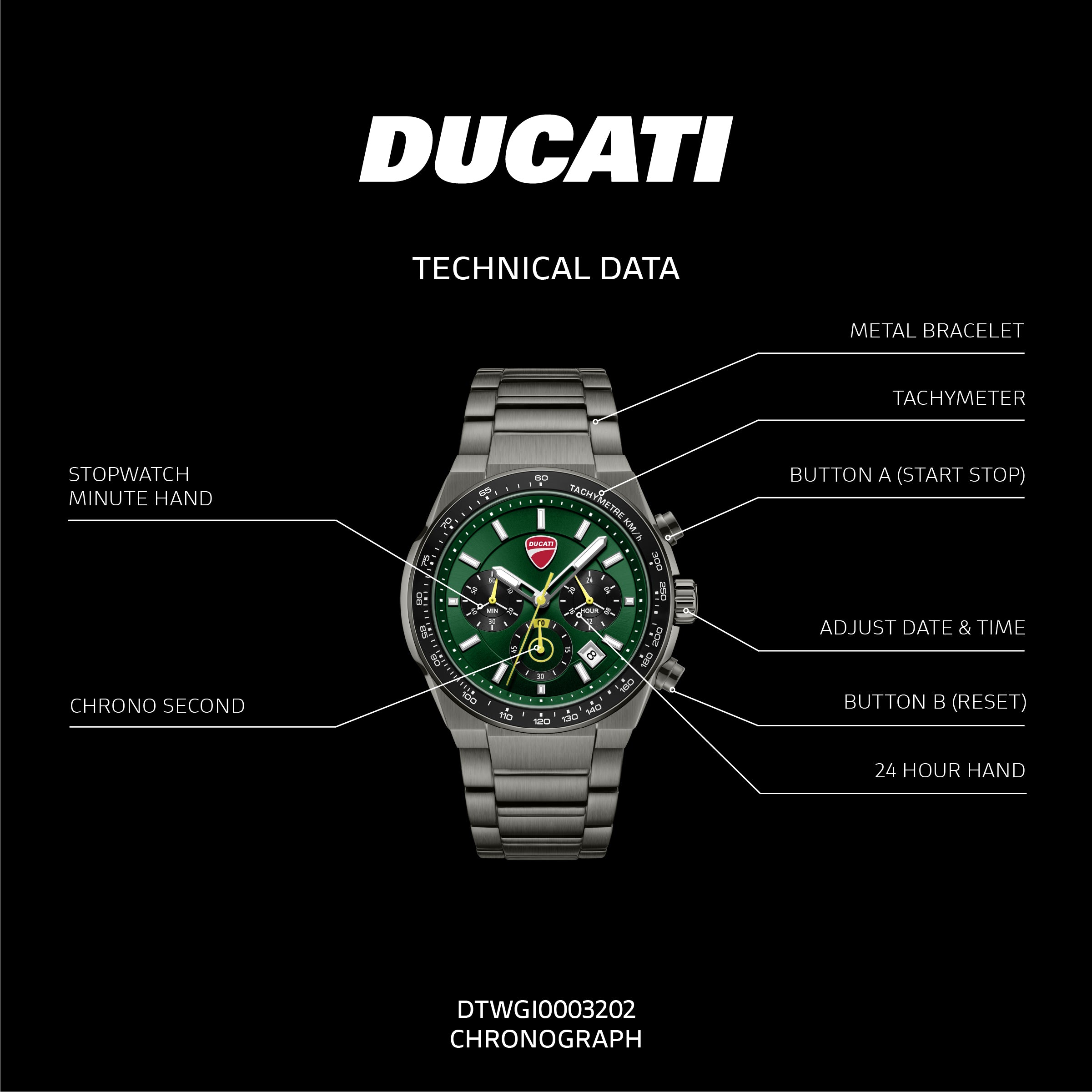 Ducati Mens Watch Extreme Sports Chronograph DTWGI0003202