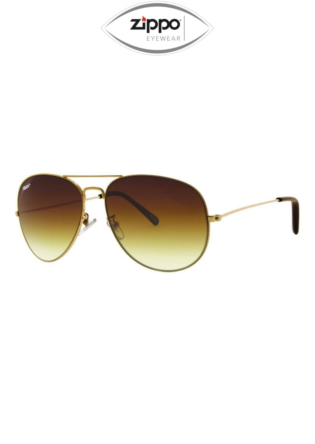 Zippo unisex sunglasses with black frames and UV400 protection, featuring dark tinted lenses.