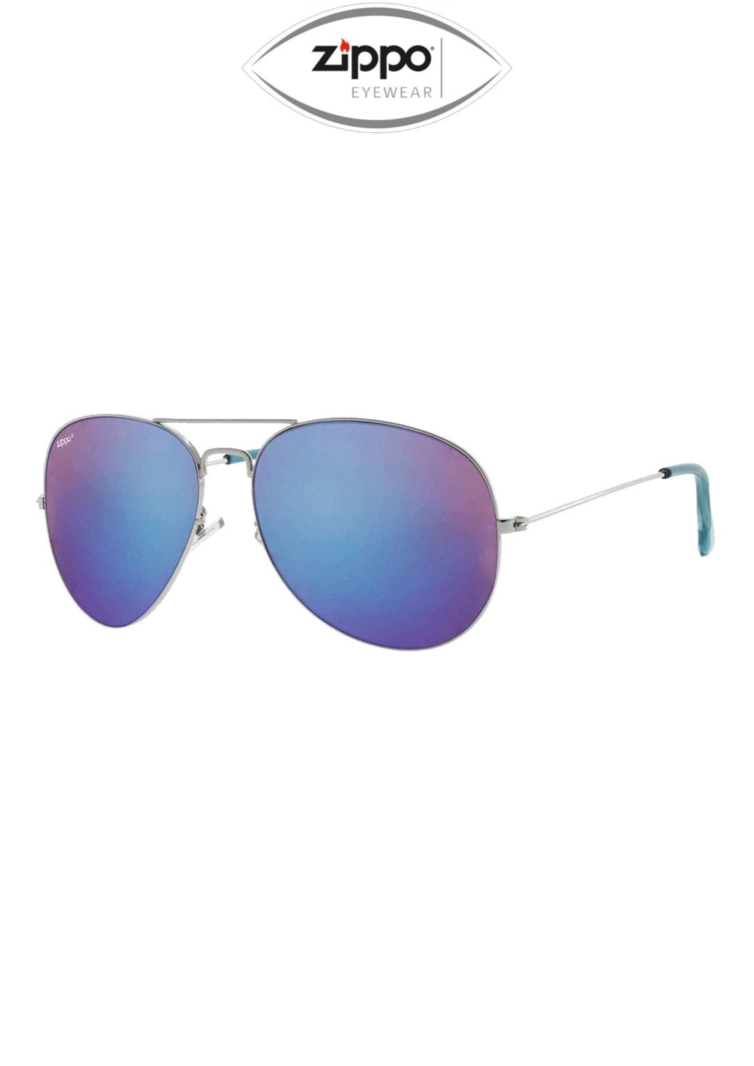 Zippo unisex sunglasses with black frame and dark lenses, featuring UV400 protection and stylish design.