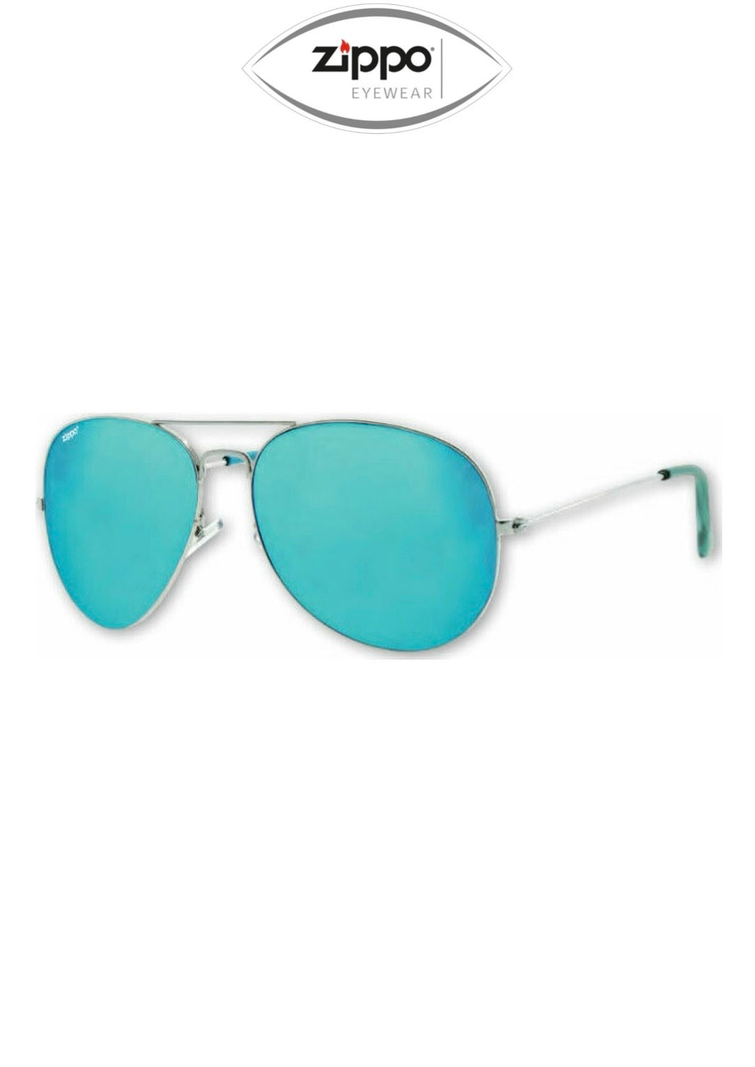 Zippo unisex sunglasses with black frames and UV400 protection, featuring clear lenses and a sleek, modern design.