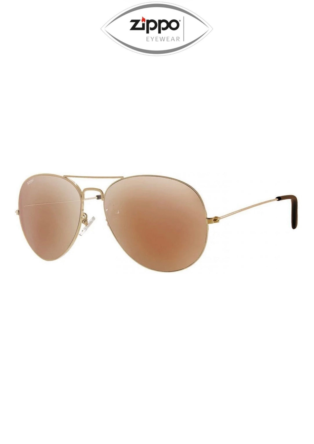 Zippo unisex sunglasses with black frame and dark lenses, UV400 protection, stylish accessories for sun protection.