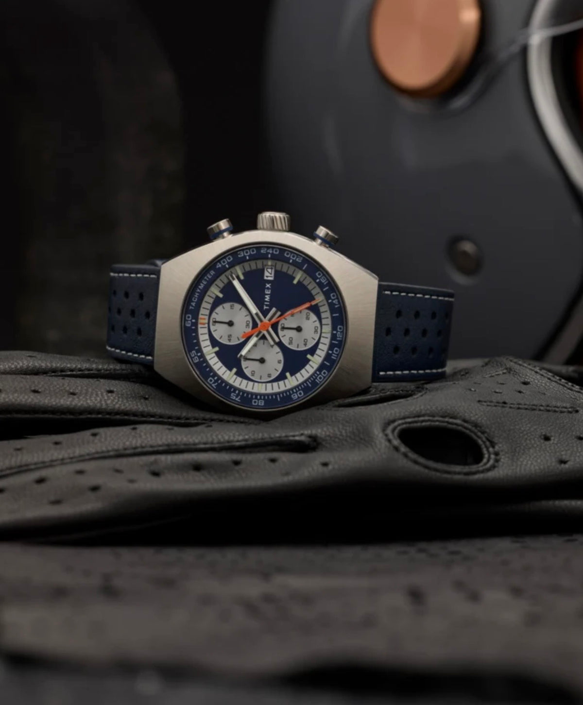 Timex Men's Watch TW2W93500 – Legacy Tonneau Chronograph Blue