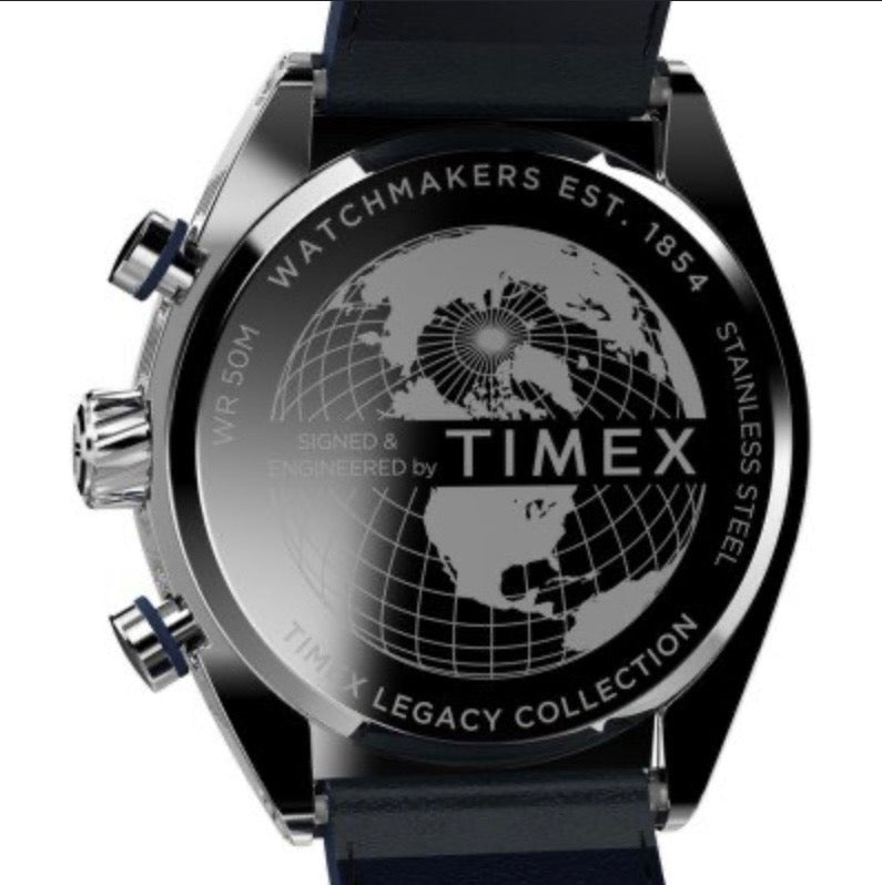 Timex Men's Watch TW2W93500 – Legacy Tonneau Chronograph Blue