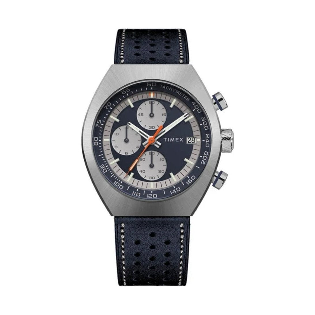 Timex Men's Watch TW2W93500 – Legacy Tonneau Chronograph Blue