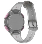 Rear view of Timex TW5M65700 watch showing the case back and grey strap from the opposite angle.