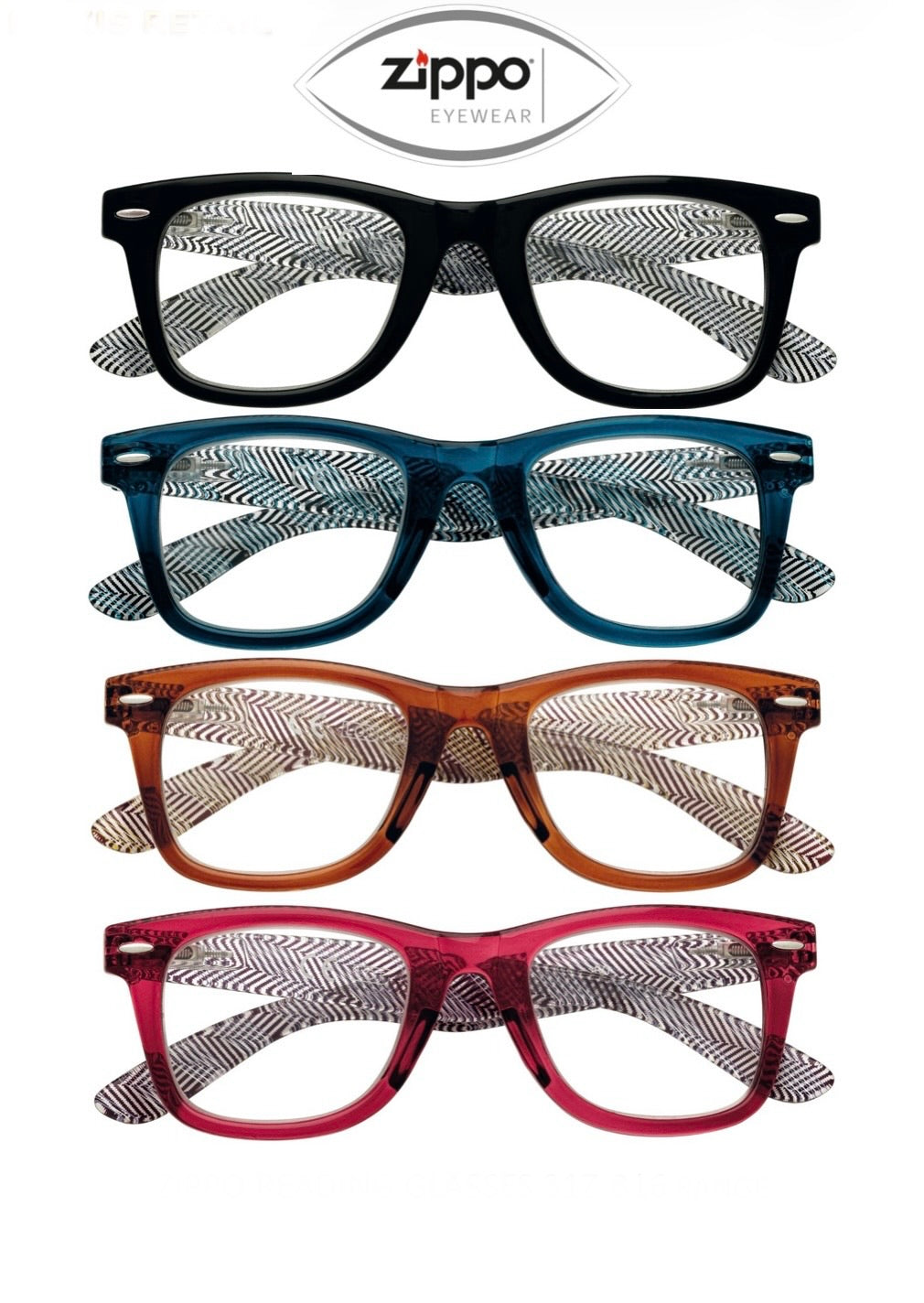 Zippo Reading Glasses 31Z-B16 Non-Prescription Italian Design Free Delivery