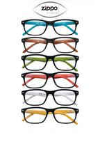 Zippo non-prescription reading glasses with Italian design, featuring sleek frames and clear lenses. 31Z-B3