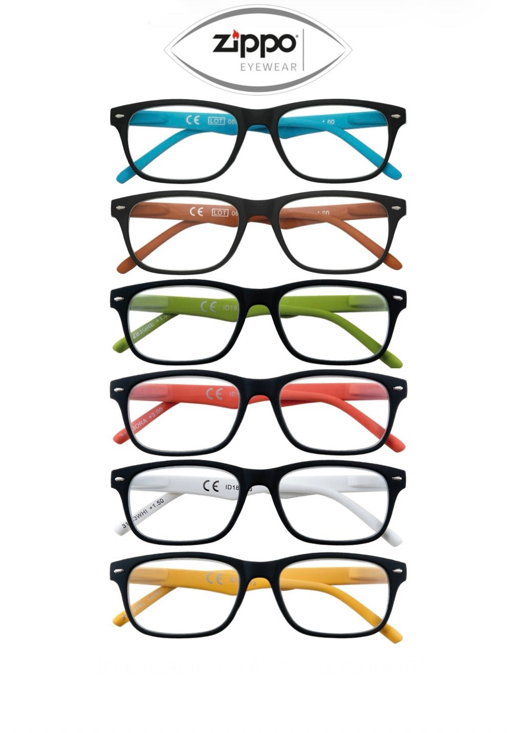 Zippo Reading Glasses 31Z-B3 Non-Prescription Italian Design Free Delivery