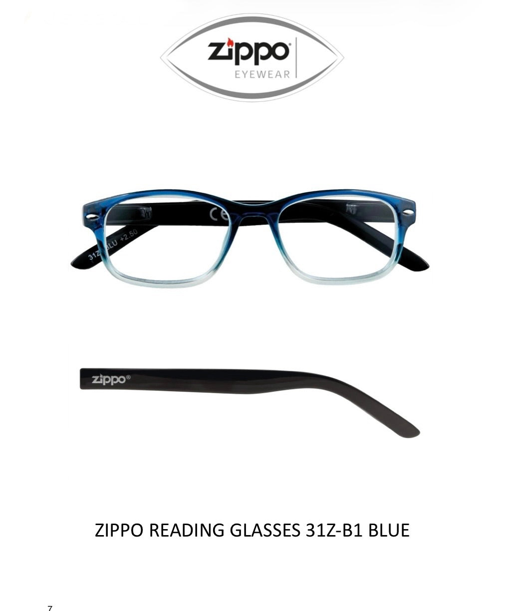 Zippo Reading Glasses 31Z-B1 Non-Prescription Italian Design Free Delivery