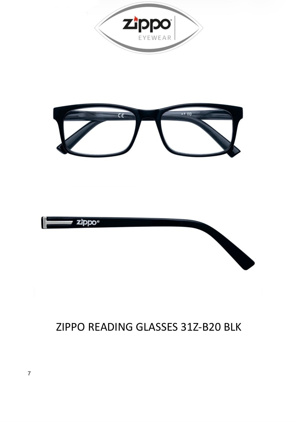 Zippo Reading Glasses 31Z-B20 Non-Prescription Italian Design Free Delivery