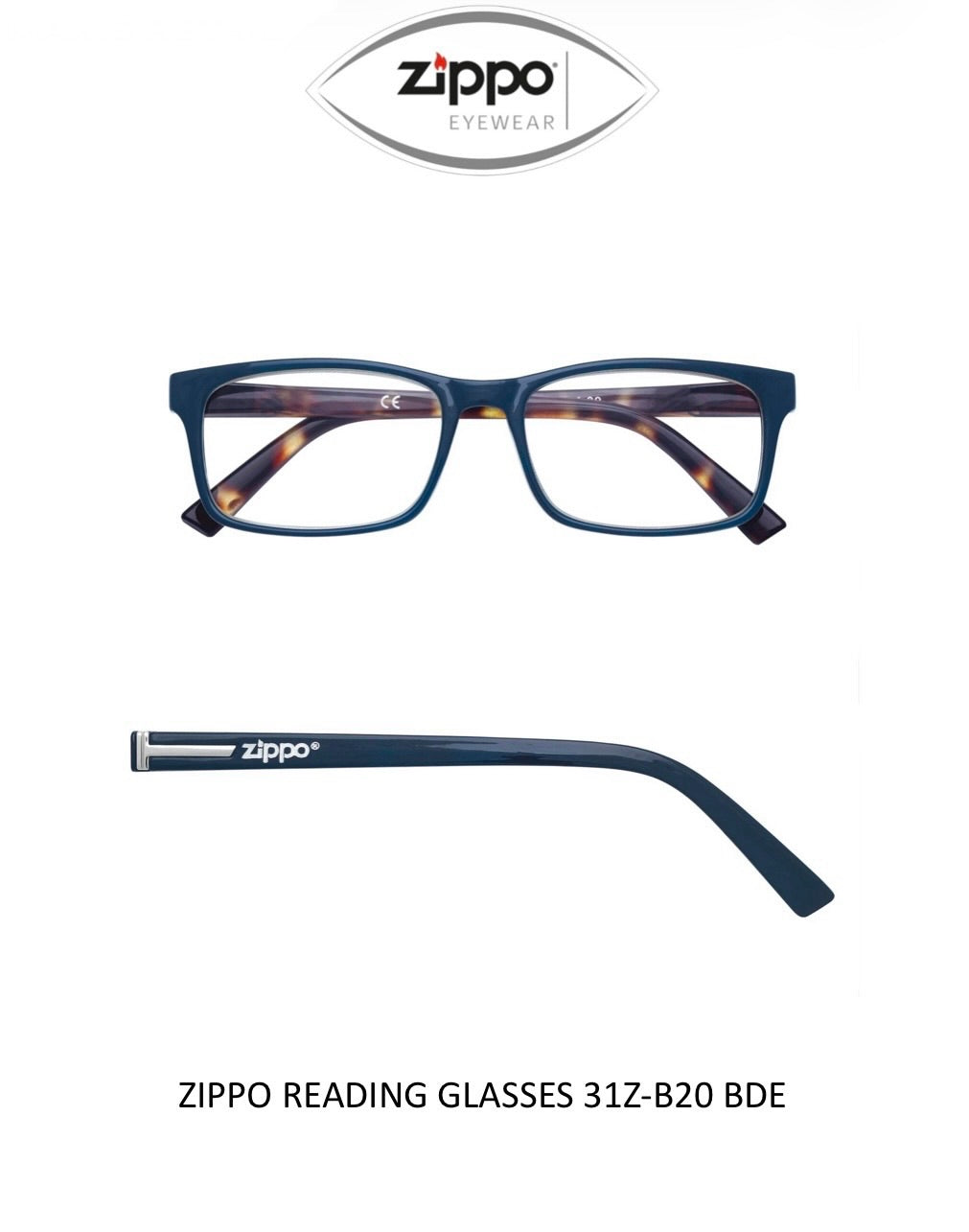 Zippo Reading Glasses 31Z-B20 Non-Prescription Italian Design Free Delivery