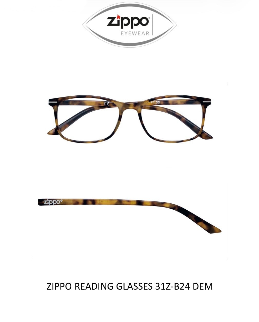 Zippo Reading Glasses 31Z-B24 Non-Prescription Italian Design Free Delivery