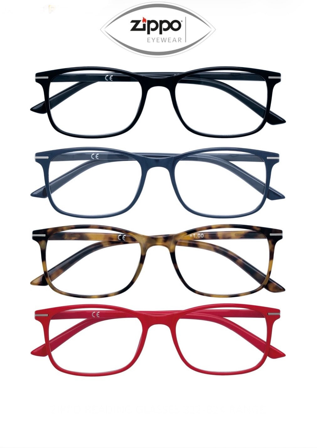 Zippo Reading Glasses 31Z-B24 Non-Prescription Italian Design Free Delivery