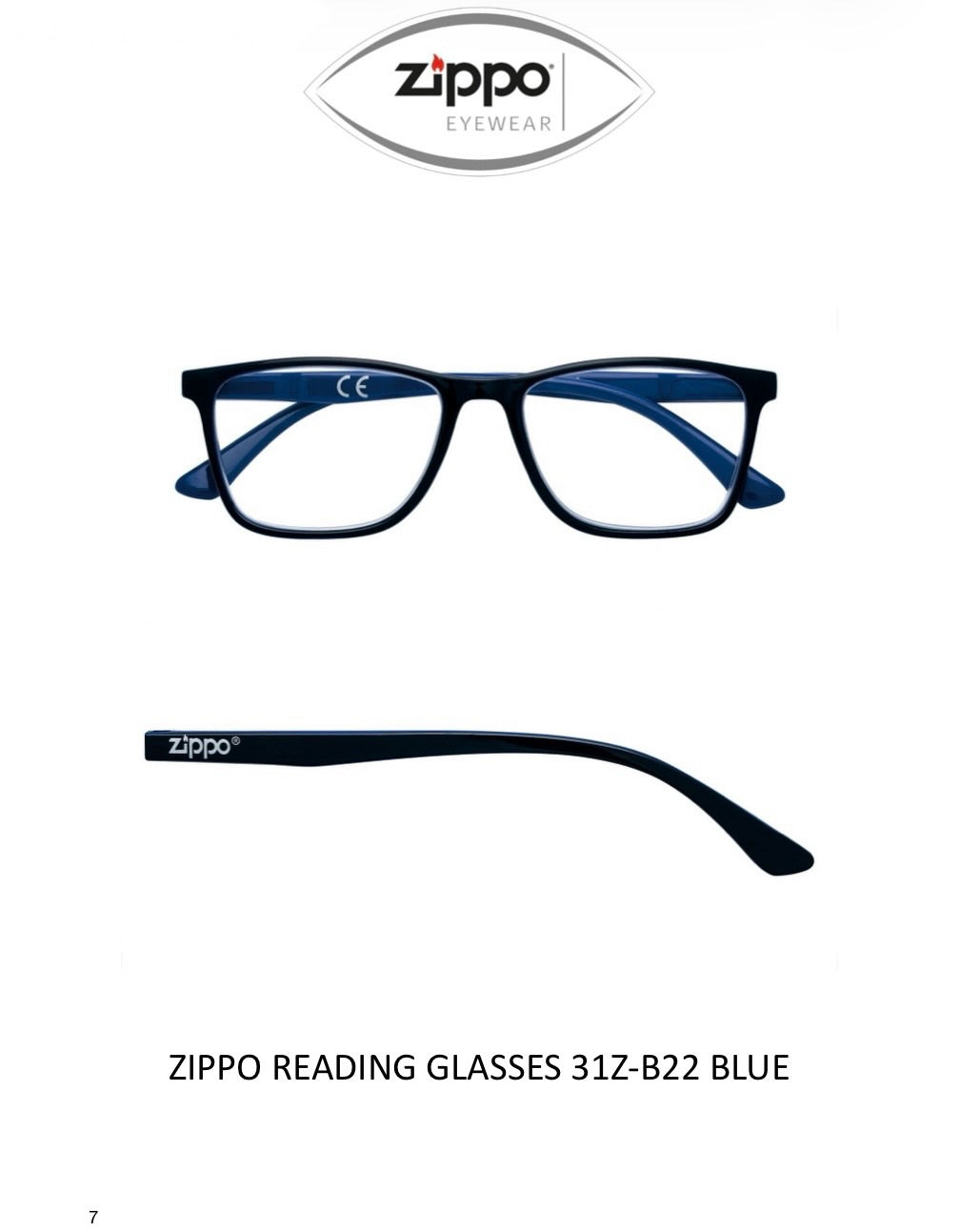 Zippo Reading Glasses 31Z-B22 Non-Prescription Italian Design