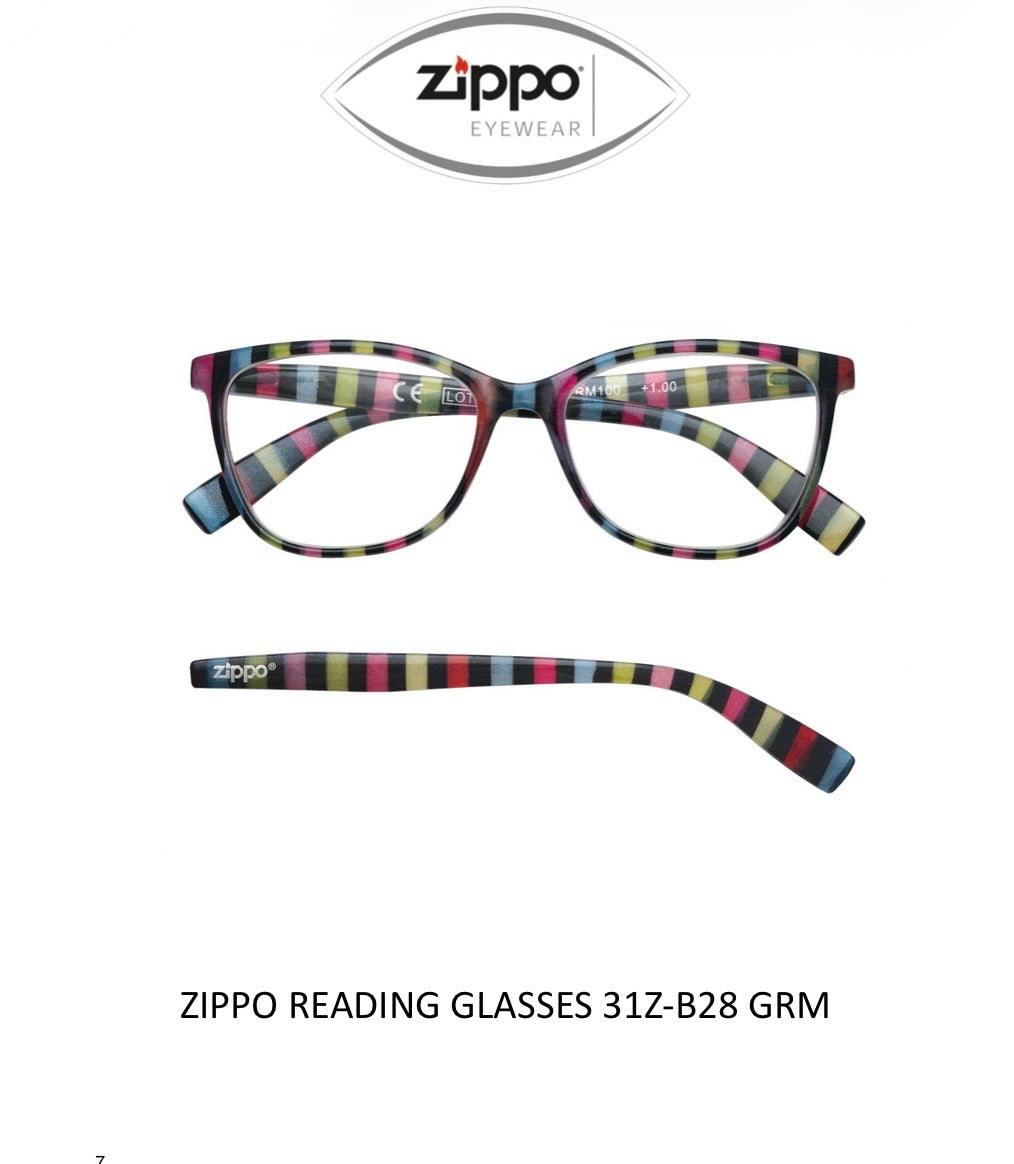 Zippo Reading Glasses 31Z-B28 Non-Prescription Italian Design