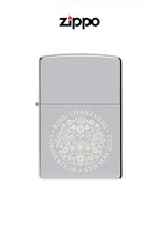 Zippo lighter featuring King Charles III Coronation 2023 design, windproof metal case, with lifetime guarantee, by Zippo.