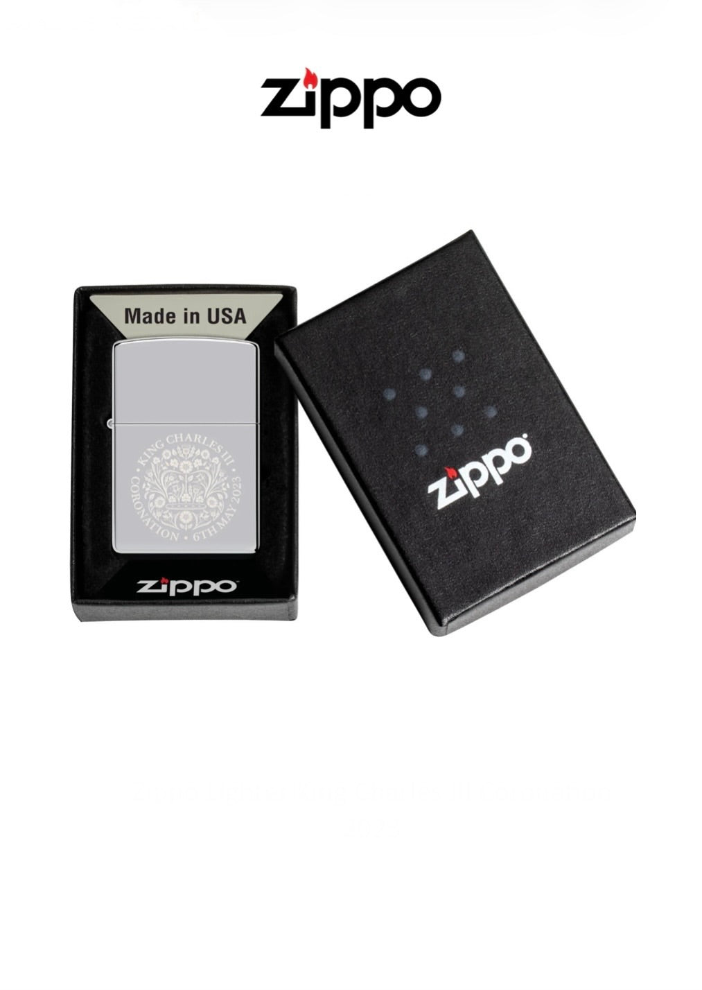 Zippo Lighter 250 King Charles III Coronation 2023 Windproof Lifetime Guarantee Free Delivery - Maxis Retail Ltd
