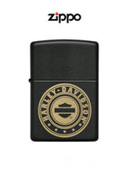 Zippo Harley Davidson windproof lighter with lifetime guarantee, featuring a rugged metal design and Harley Davidson logo.