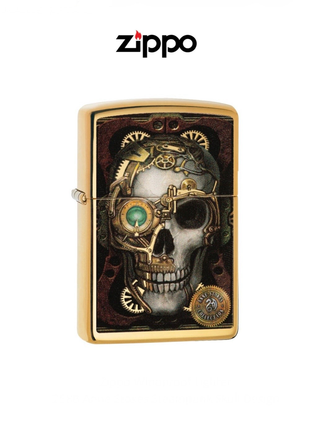 Zippo Lighter 254B Anne Stokes Collection Steampunk Skull Design Windproof Lifetime Guarantee Free Delivery