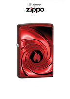 Zippo Lighter 21063 Red Swirl Design