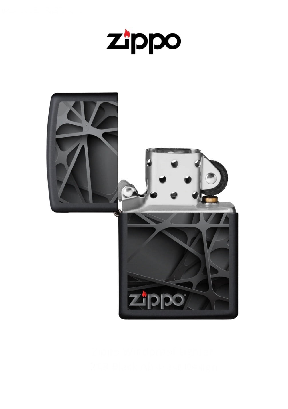 Zippo Lighter 218 Black Abstract Design Windproof Lifetime Guarantee Free Delivery