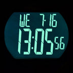 Timex men's Expedition Shock XL digital watch with black strap and large display showing time and features.
