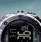 Timex Expedition Shock XL digital men's watch with black strap and rugged design, featuring digital display and shock resistance.