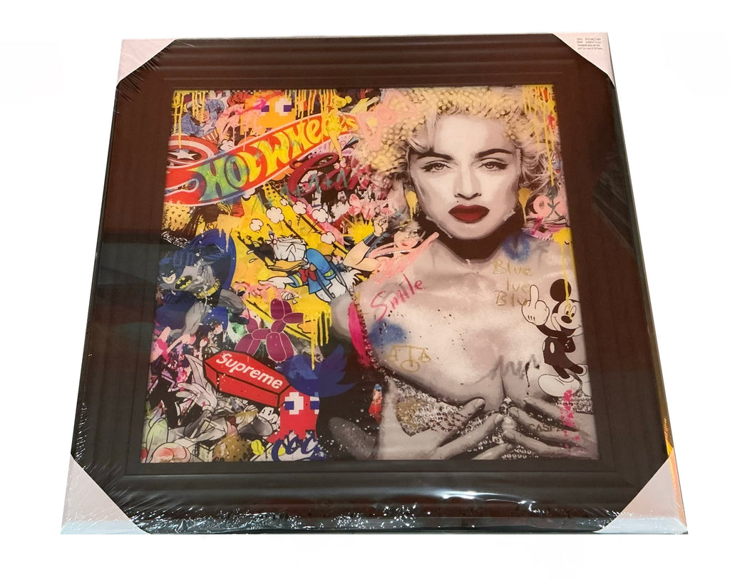 Tempered Glass Art ‘Madonna’ With Colour Gel Liquid & Frame Free Delivery