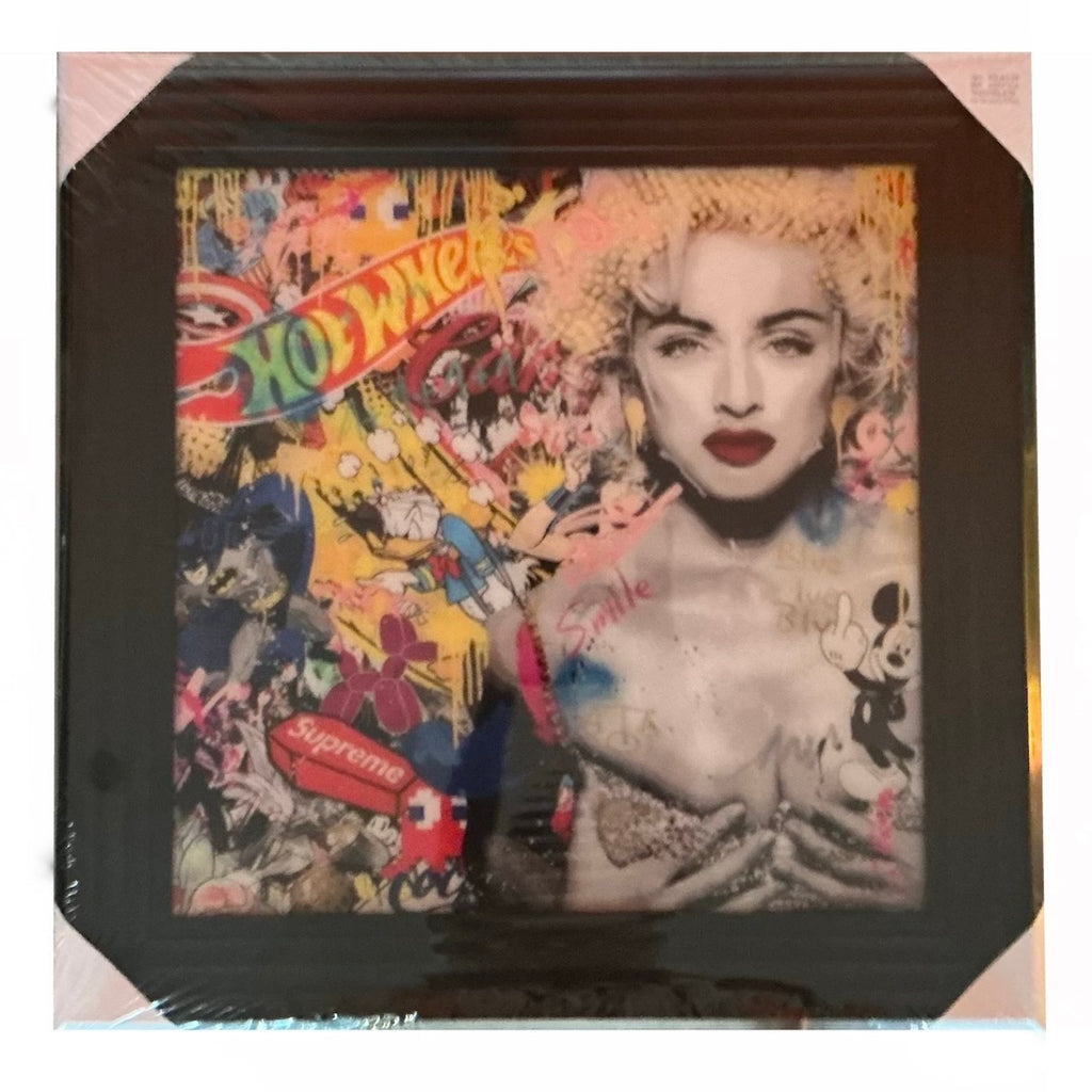 Tempered Glass Art ‘Madonna’ With Colour Gel Liquid & Frame Free Delivery