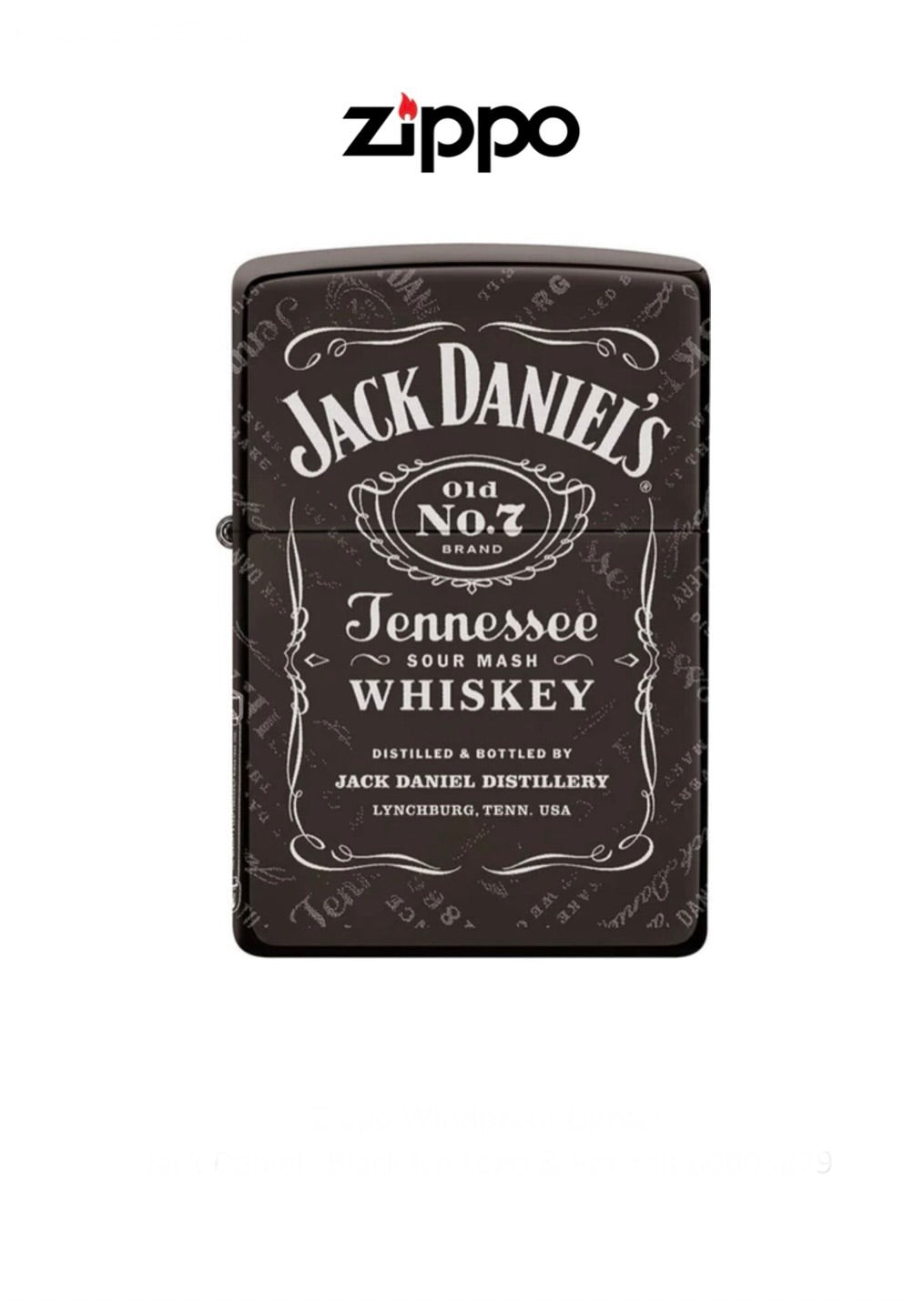 Zippo Lighter Jack Daniels Black Ice Logo And Portrait 60005879 Windproof Lifetime Guarantee Free Delivery