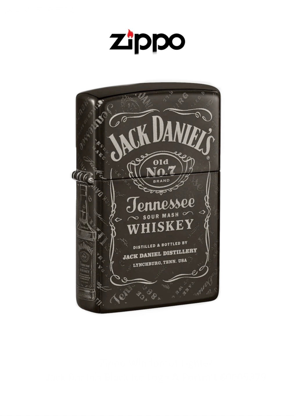 Zippo Lighter Jack Daniels Black Ice Logo And Portrait 60005879 Windproof Lifetime Guarantee Free Delivery