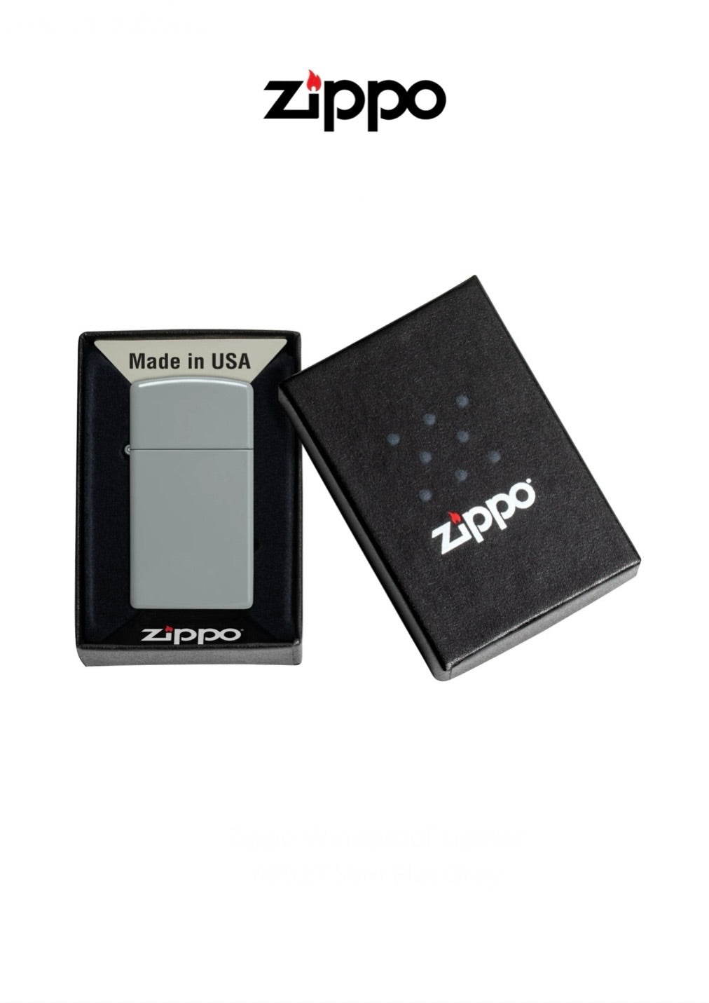 Zippo Lighter 49527 Slim Flat Grey Windproof Lifetime Guarantee Free Delivery