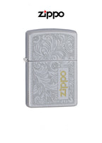 Zippo Lighter 205 Venetian Two Tone windproof lighter with lifetime guarantee, featuring a sleek two-tone finish.