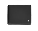 Black Zippo Signature Tri-Fold Leather Wallet with multiple card slots and bill compartment, made of genuine leather.