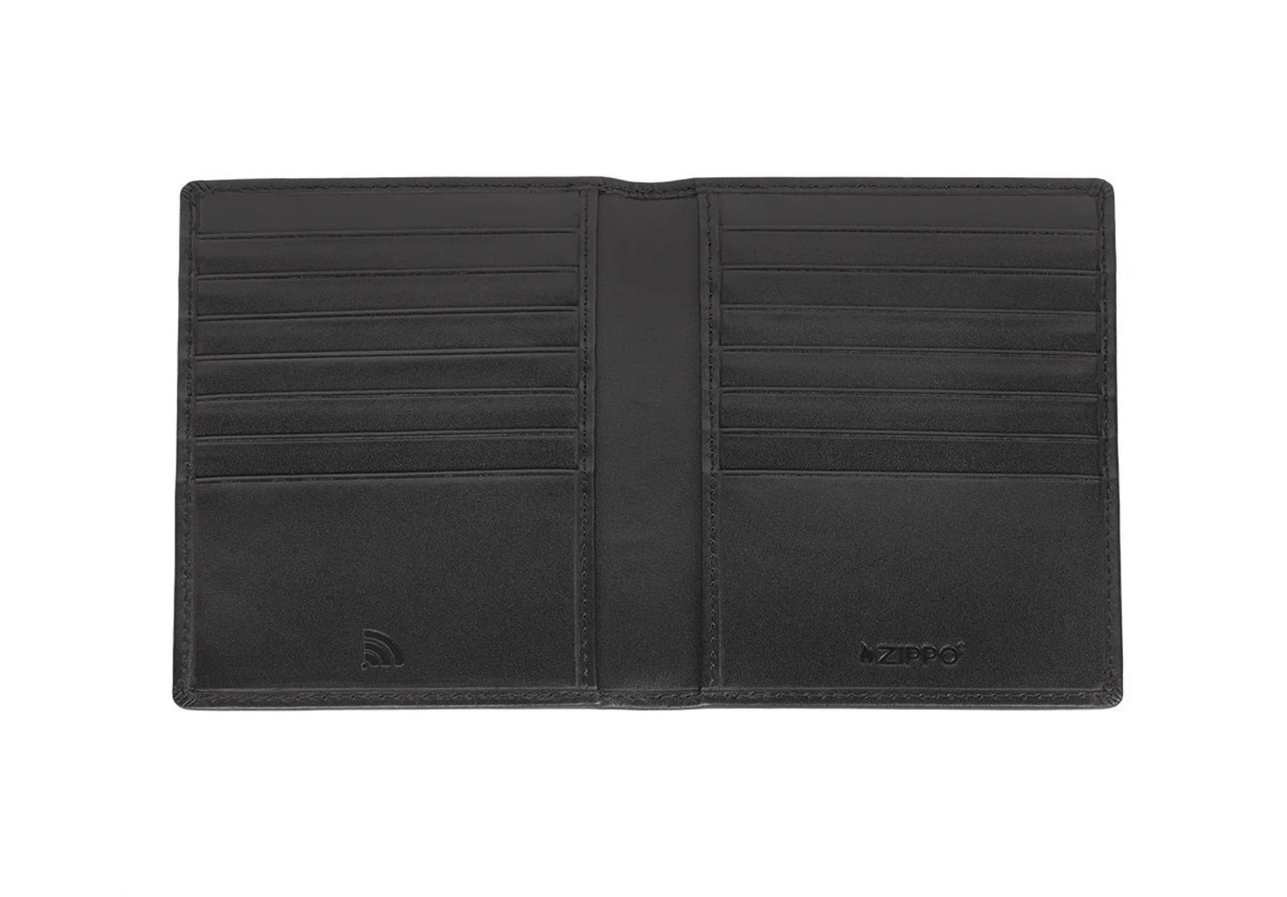 Zippo Signature Leather Credit Card Wallet 14 Card Cases Black 2007991 Free Delivery