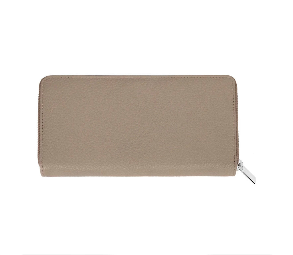 Zippo Signature Ladies Zip Around Nappa Leather Purse Wallet Taupe 2008020 Free Delivery