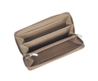 Zippo Signature ladies taupe zip-around Nappa leather wallet with multiple card slots and coin pocket, stylish and functional.