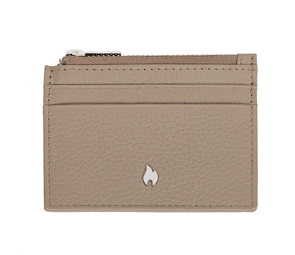 Zippo Signature Nappa Leather Credit Card Case Taupe Ladies 2008021 Free Delivery