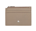 Zippo Signature Nappa leather credit card case in taupe for ladies, stylish wallet with multiple card slots and sleek design.