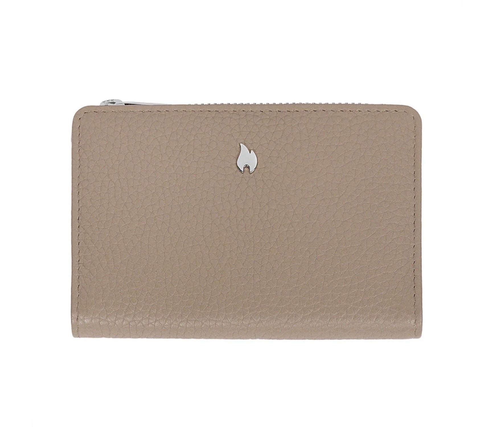 Zippo Signature Nappa Leather Wallet Purse Medium Taupe Ladies 2008022 Free Delivery