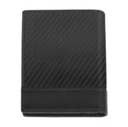Black Zippo Carbon Range Tri-Fold Leather Wallet with multiple card slots and bill compartments, featuring a sleek design.