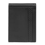 Black Zippo Carbon Range credit card wallet holding up to 10 cards, made of leather, compact and durable design.
