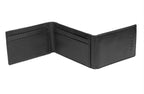 Black Zippo Carbon Range leather credit card wallet holding 10 cards, slim wallet design with sleek finish.