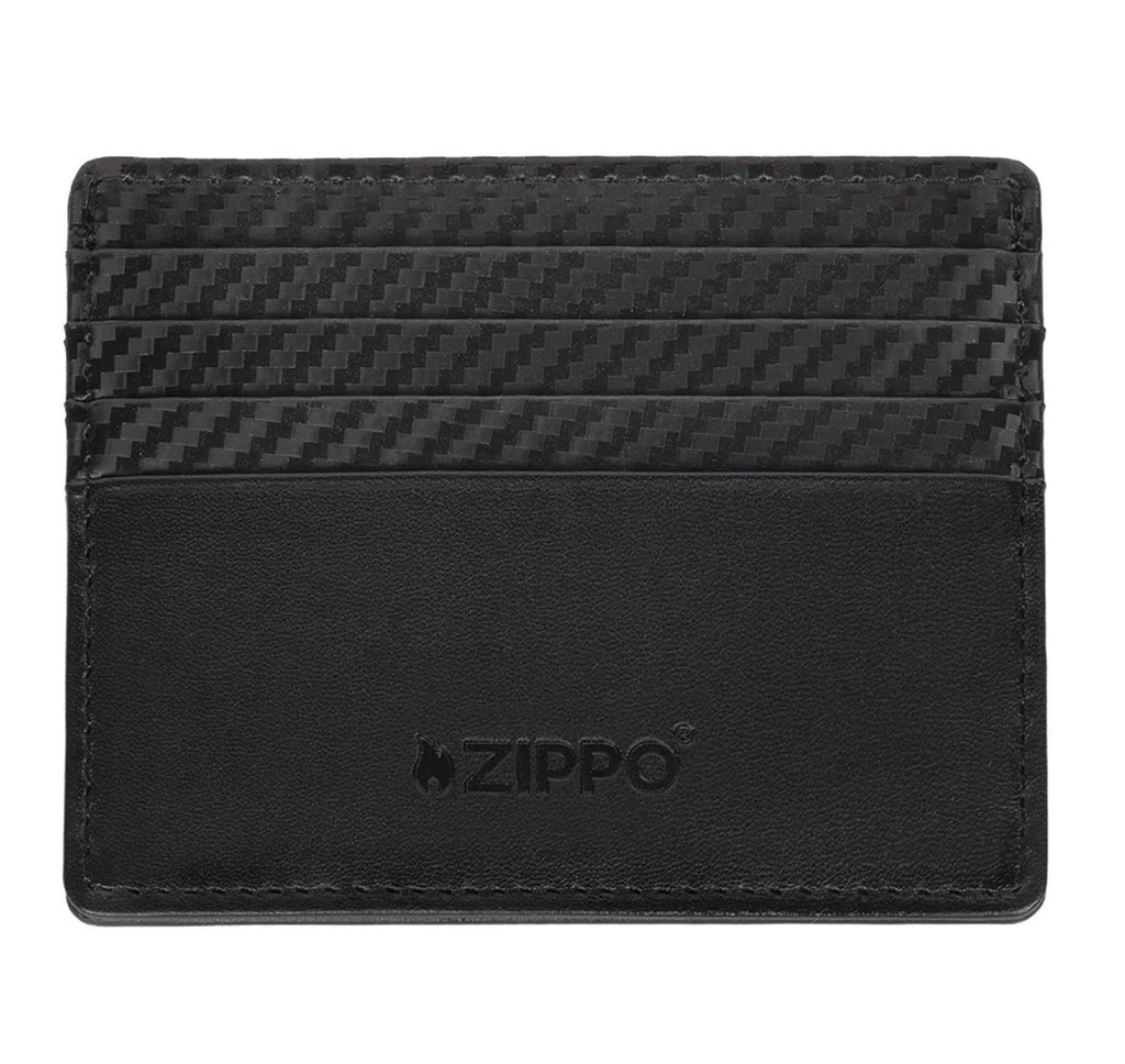 Zippo Carbon Range Credit Card Case 9 Card Wallet Leather Black 2008001 Free Delivery