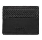 Black Zippo Carbon Range credit card wallet holding nine cards, made of leather with a sleek, compact design.