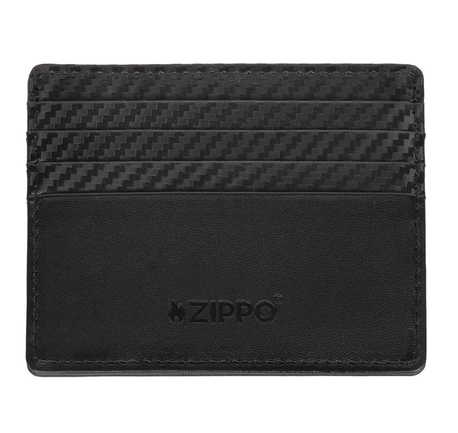 Zippo Carbon Range Credit Card Case 9 Card Wallet Leather Black 2008001 Free Delivery