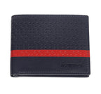 Navy blue Zippo bi-fold leather wallet with 8 card slots, showing a sleek and compact design for everyday use.