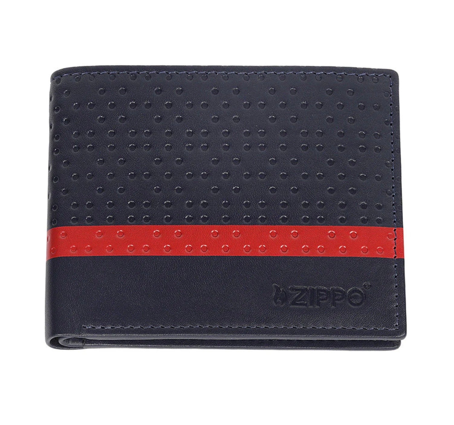 Zippo Bi-Fold Wallet 8 Card Leather Navy Blue 2008014 Free Delivery