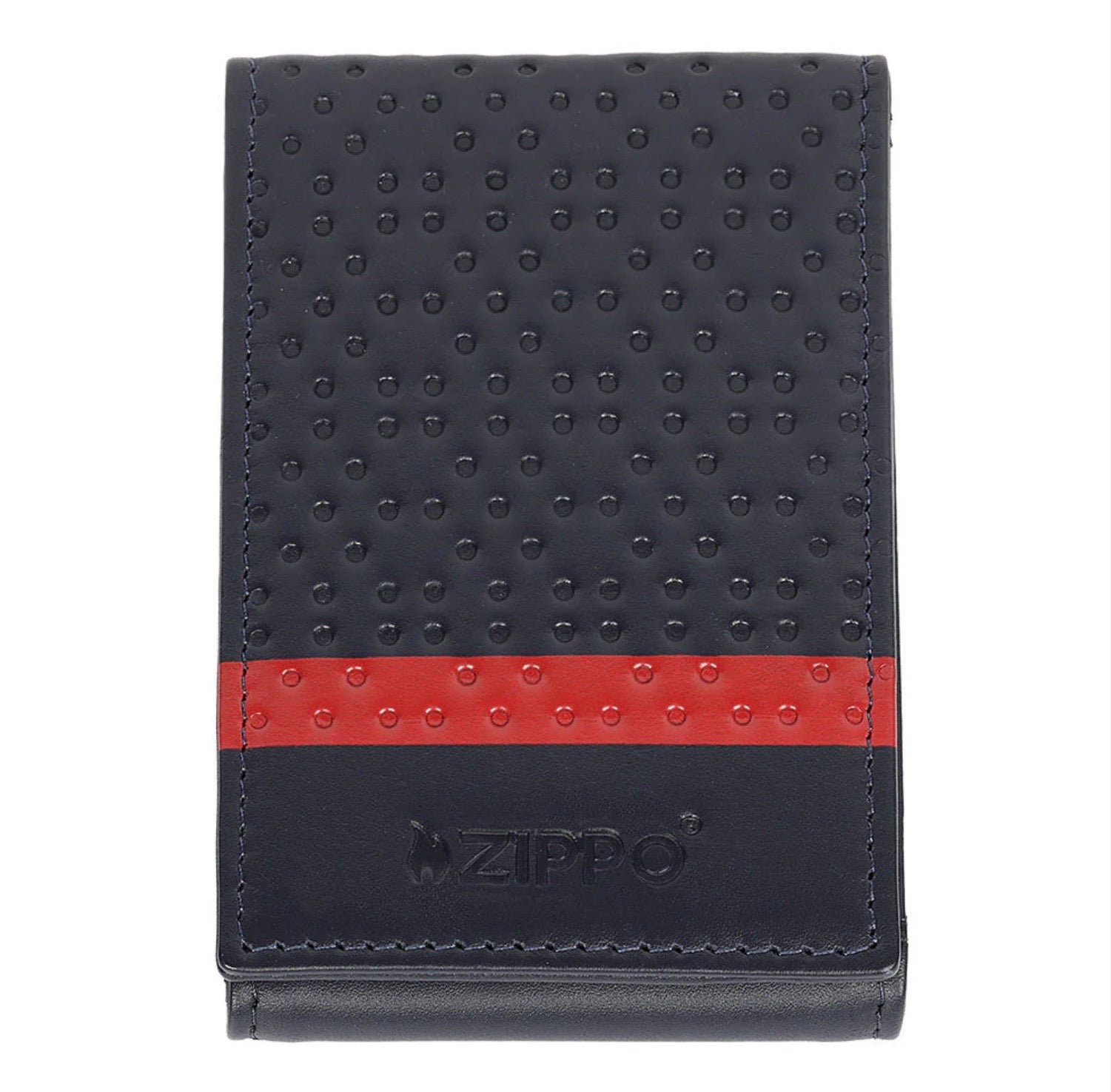 Zippo Credit Card Case Foldable 10 Cards Slots Leather Navy Blue 2008016 Free Delivery