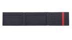 Zippo navy blue leather credit card wallet with foldable design and 10 card slots, compact and stylish for everyday use.